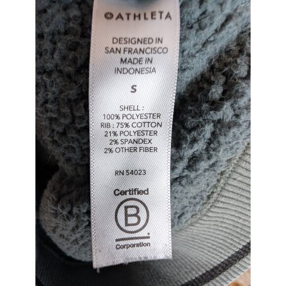 Athleta Tugga Sherpa Fleece Crop Jacket Bali Green Athleisure Outdoor Size Small - Picture 11 of 14